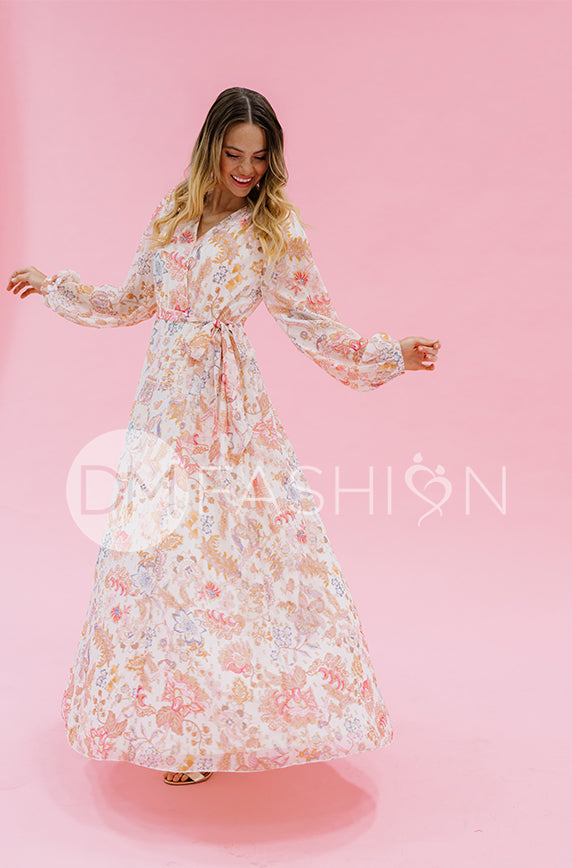 Chanel Cr¨¦me D¨¦cor Floral Maxi - DM Exclusive - Nursing Friendly - Maternity Friendly - FINAL SALE