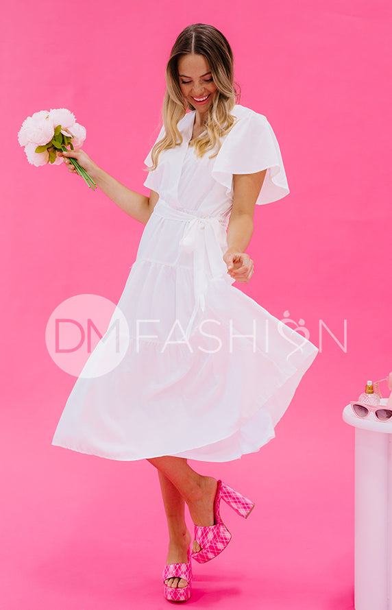 Tessa White Dress - DM Exclusive - Nursing Friendly - Maternity Friendly - FINAL SALE