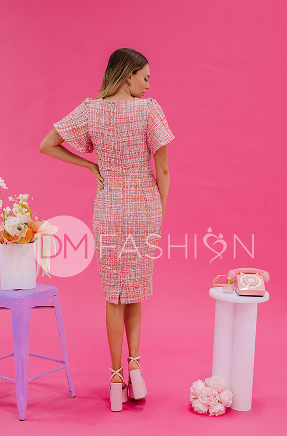 Victoria Pink Tweed Sequin Dress - DM Exclusive - FINAL SALE