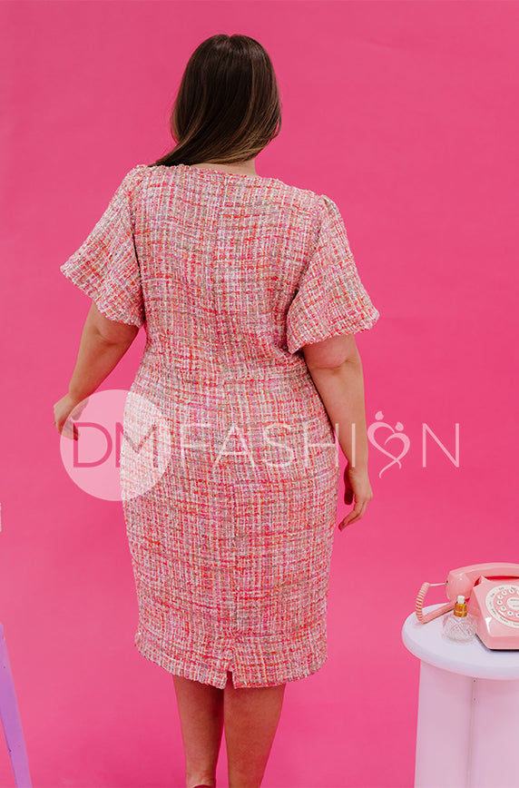 Victoria Pink Tweed Sequin Dress - DM Exclusive - FINAL SALE