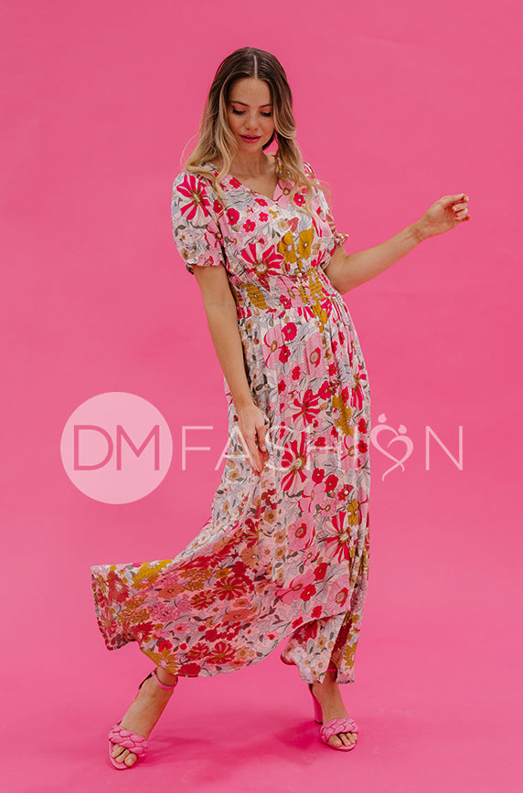 Verona Multi Pink Floral Dress - DM Exclusive - Nursing Friendly - FINAL SALE