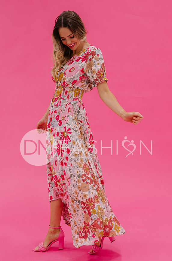 Verona Multi Pink Floral Dress - DM Exclusive - Nursing Friendly - FINAL SALE