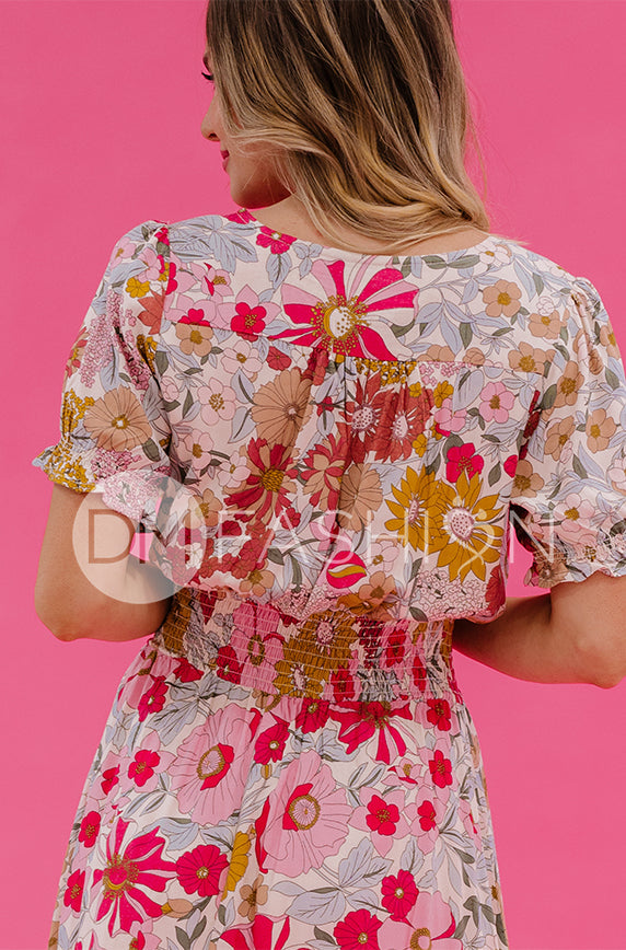 Verona Multi Pink Floral Dress - DM Exclusive - Nursing Friendly - FINAL SALE