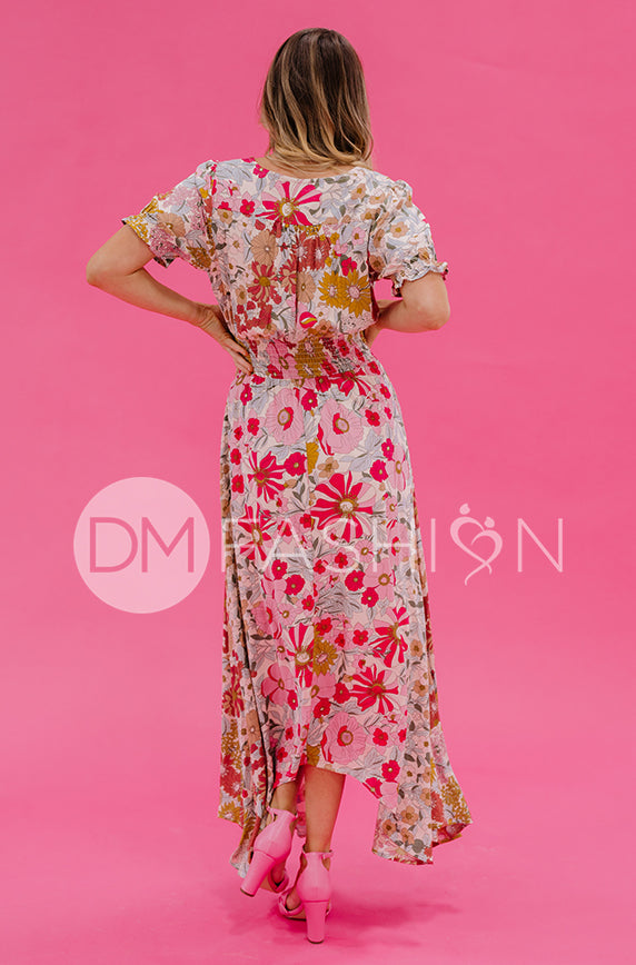 Verona Multi Pink Floral Dress - DM Exclusive - Nursing Friendly - FINAL SALE