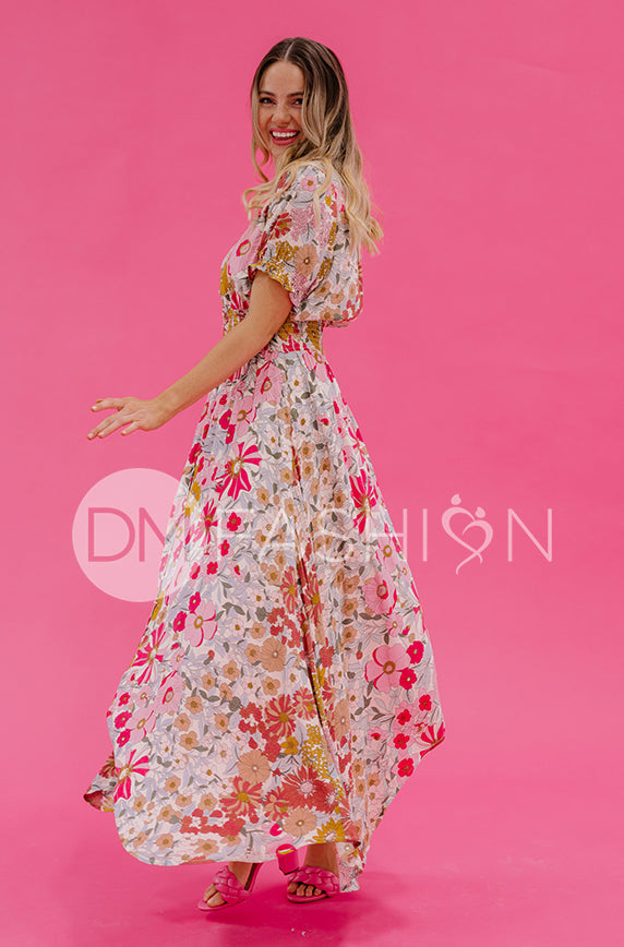 Verona Multi Pink Floral Dress - DM Exclusive - Nursing Friendly - FINAL SALE