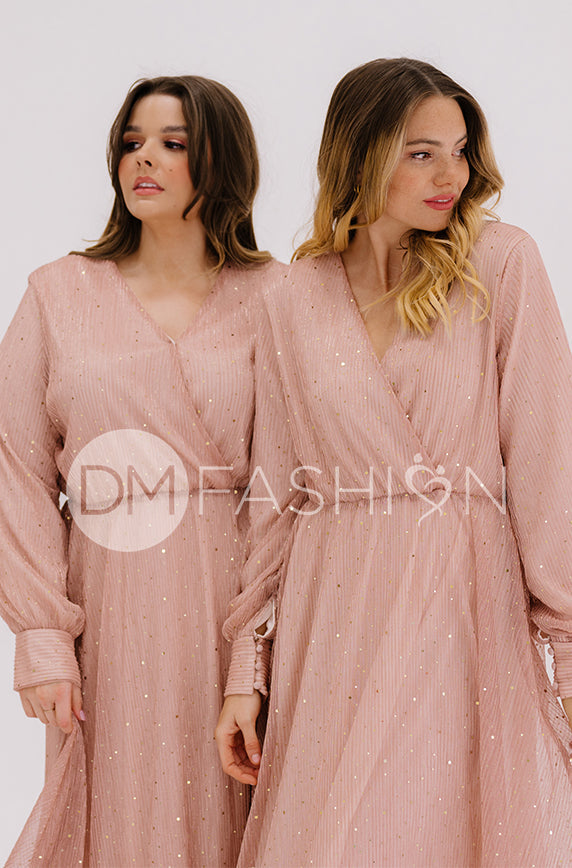 Jasmine Pink Champagne Sequin Gown - DM Exclusive - Nursing Friendly - Maternity Friendly