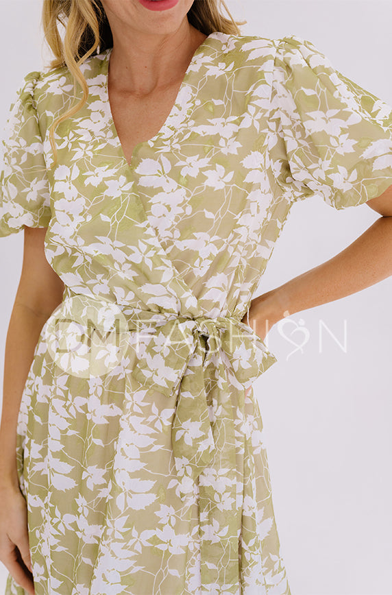 Tara Apple Green Satin Dress ¨C DM Exclusive ¨C Nursing Friendly - Maternity Friendly - FINAL SALE