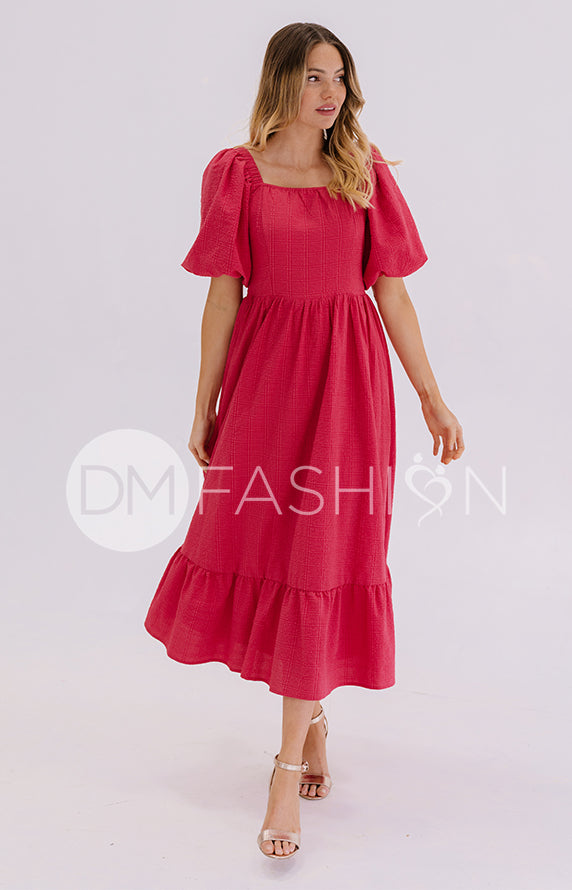 Josie French Rose Square Neck Dress - DM Exclusive - Maternity Friendly - FINAL SALE