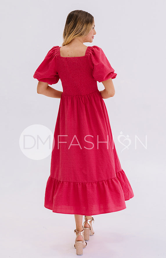 Josie French Rose Square Neck Dress - DM Exclusive - Maternity Friendly - FINAL SALE