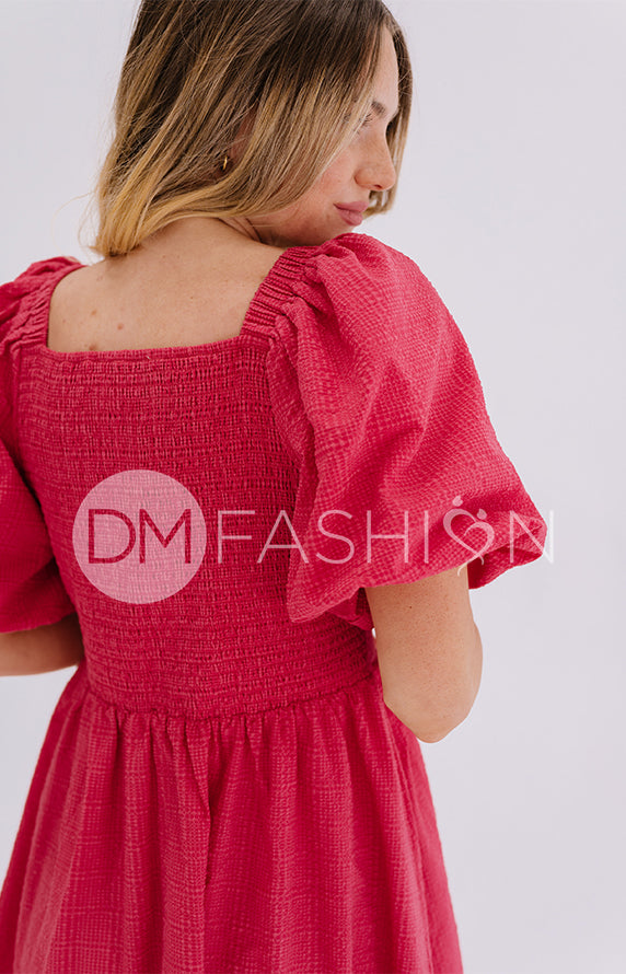 Josie French Rose Square Neck Dress - DM Exclusive - Maternity Friendly - FINAL SALE