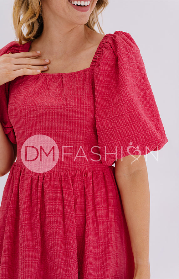 Josie French Rose Square Neck Dress - DM Exclusive - Maternity Friendly - FINAL SALE