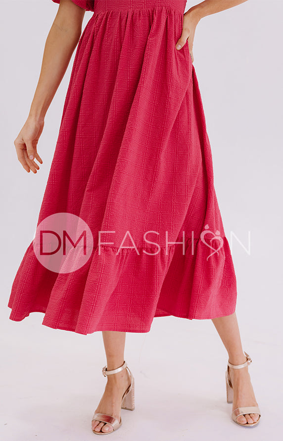 Josie French Rose Square Neck Dress - DM Exclusive - Maternity Friendly - FINAL SALE