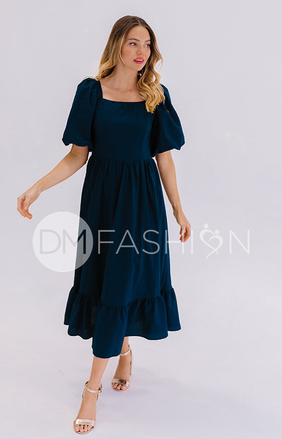 Josie Prussian Blue Dress - DM Exclusive - Maternity Friendly - FINAL SALE - FINAL FEW