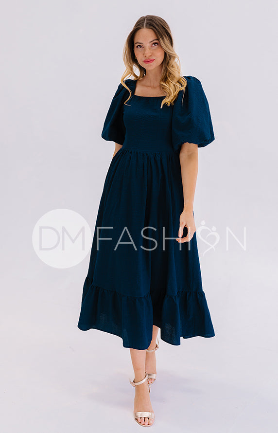 Josie Prussian Blue Dress - DM Exclusive - Maternity Friendly - FINAL SALE - FINAL FEW