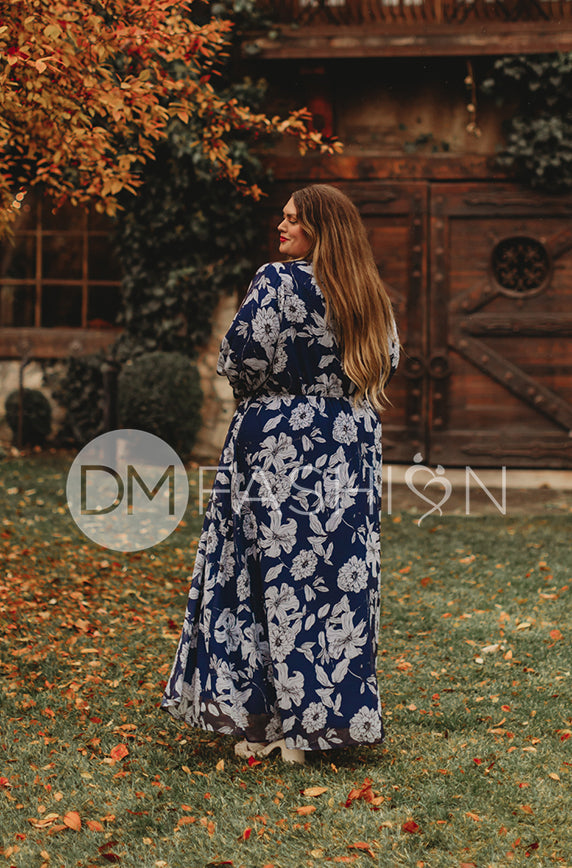 Jasmine Navy Floral Gown - DM Exclusive - Nursing Friendly - Maternity Friendly - FINAL SALE