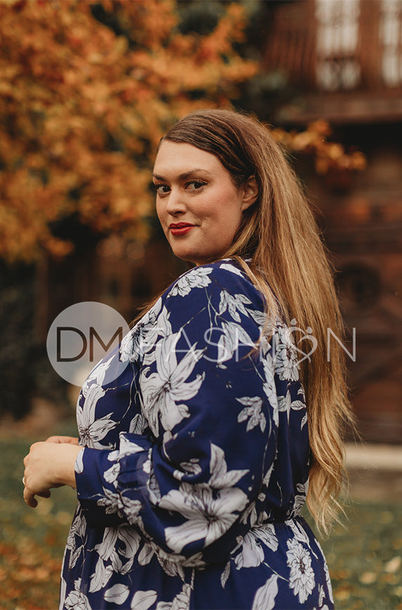 Jasmine Navy Floral Gown - DM Exclusive - Nursing Friendly - Maternity Friendly - FINAL SALE