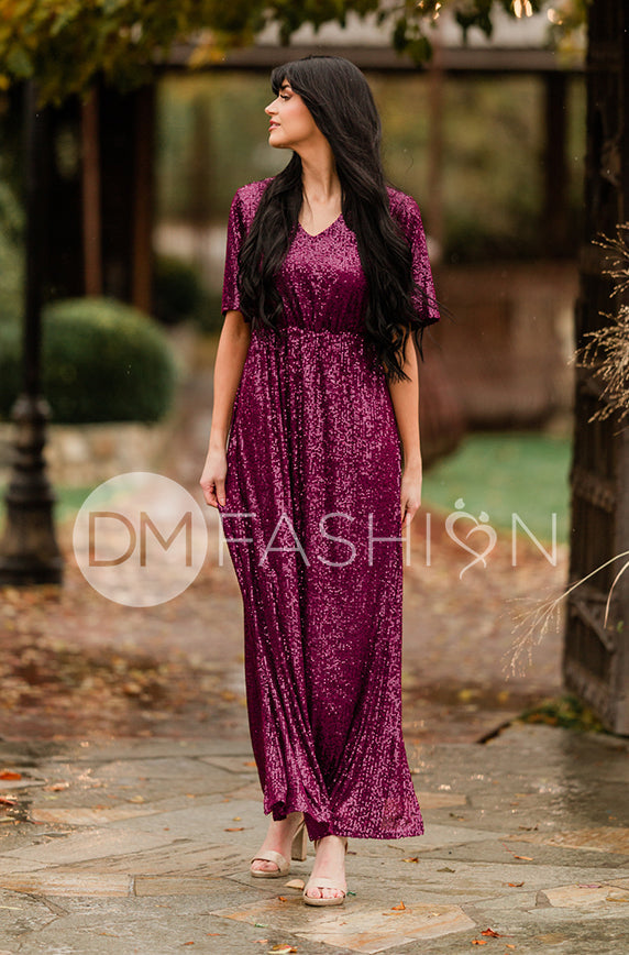 Daphne Twilight Purple Sequin Gown - DM Exclusive - Maternity Friendly - Restocked - FINAL SALE