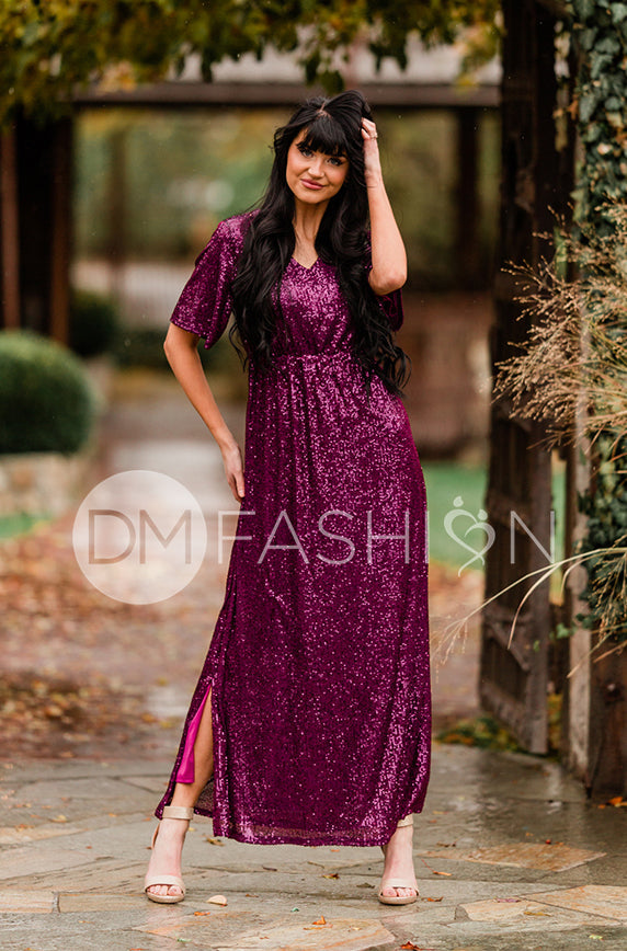 Daphne Twilight Purple Sequin Gown - DM Exclusive - Maternity Friendly - Restocked - FINAL SALE