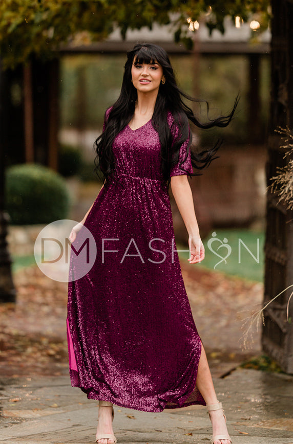 Daphne Twilight Purple Sequin Gown - DM Exclusive - Maternity Friendly - Restocked - FINAL SALE