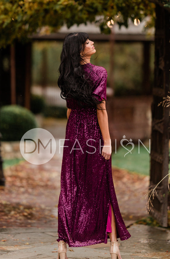 Daphne Twilight Purple Sequin Gown - DM Exclusive - Maternity Friendly - Restocked - FINAL SALE