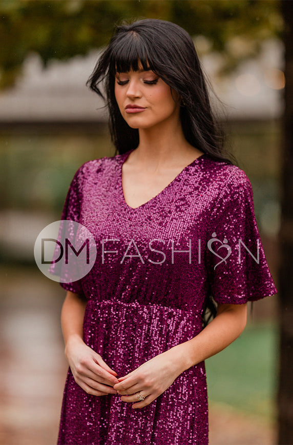 Daphne Twilight Purple Sequin Gown - DM Exclusive - Maternity Friendly - Restocked - FINAL SALE