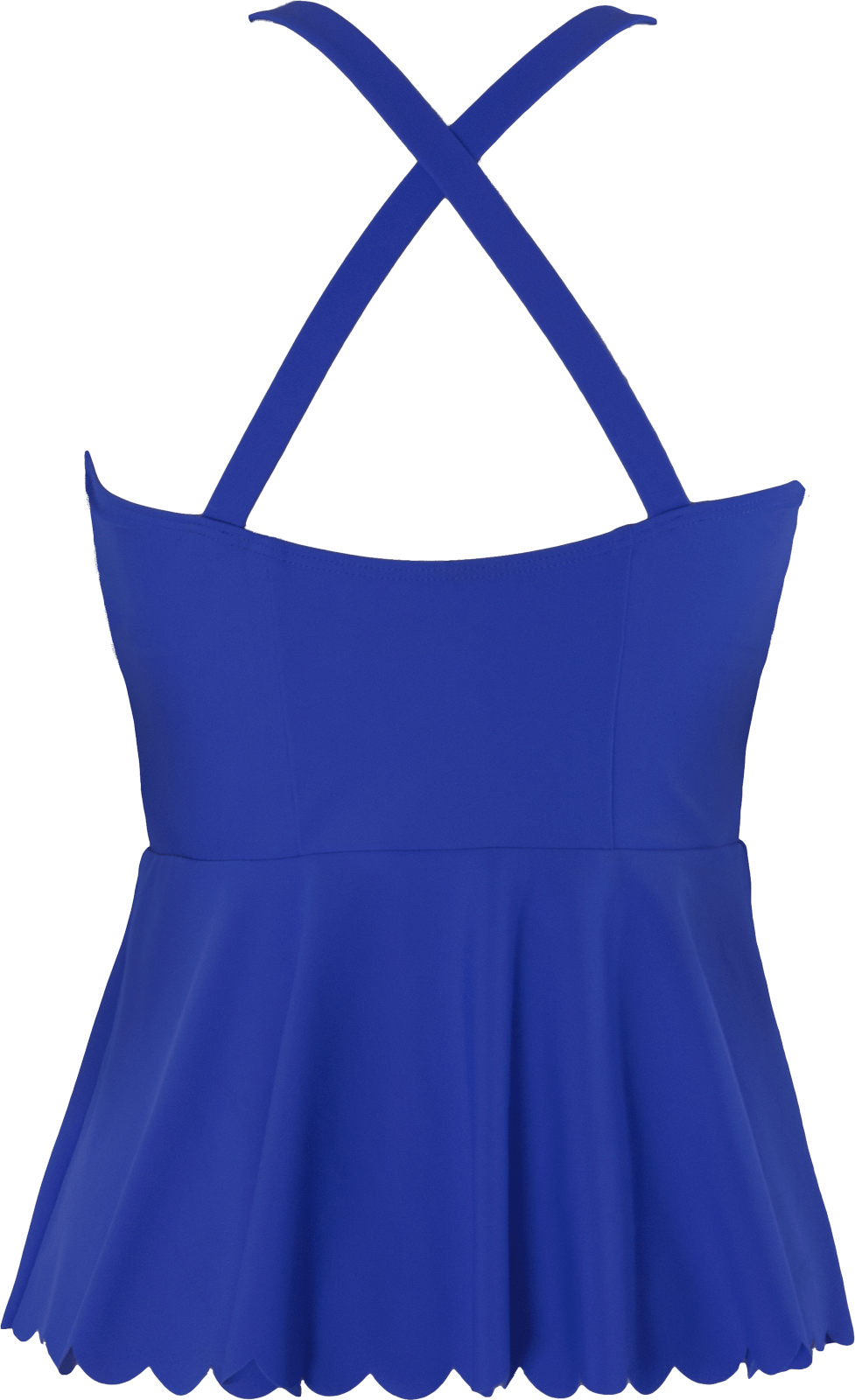 Scalloped Peplum Tankini Top - Royal Blue - FINAL SALE - LOW STOCK
