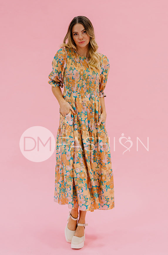Calliope Retro Floral Dress - DM Exclusive - Maternity Friendly - FINAL SALE